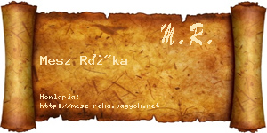 Mesz Réka névjegykártya